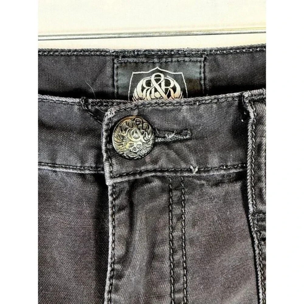 Rock & Republic Shorts Cargo Riveted Baggy Black Men’s Size 32 Summer Y2K Casual